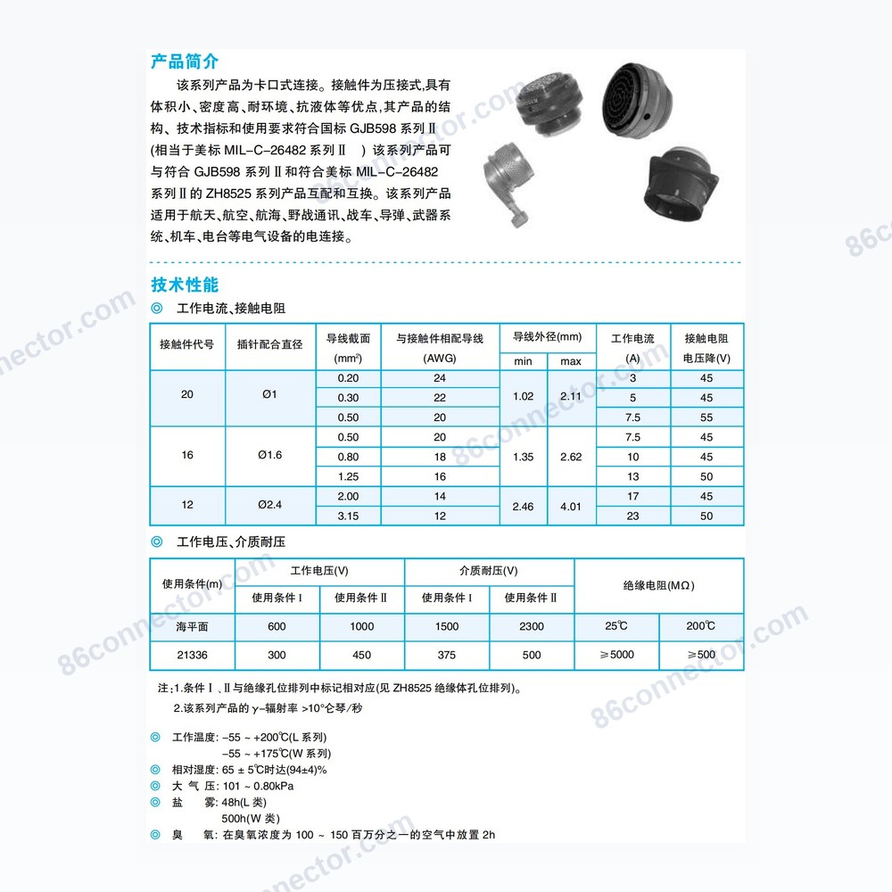 YB-II series electrical connector (MIL-C-26482SII standard)