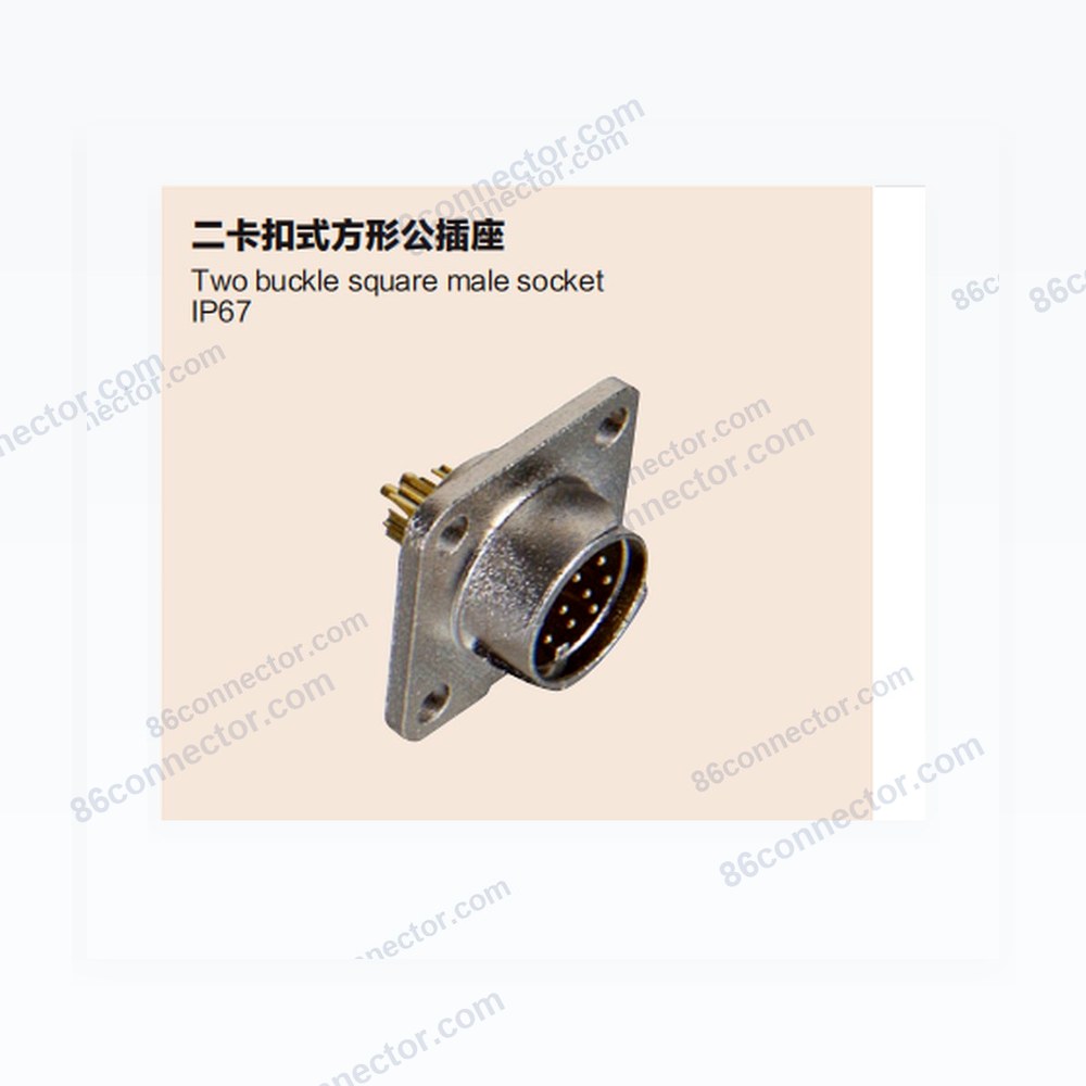 DK182-H Two Snap-on Square Male Sockets/IP67 (DDK CM10/JAE JN1V JN2V)