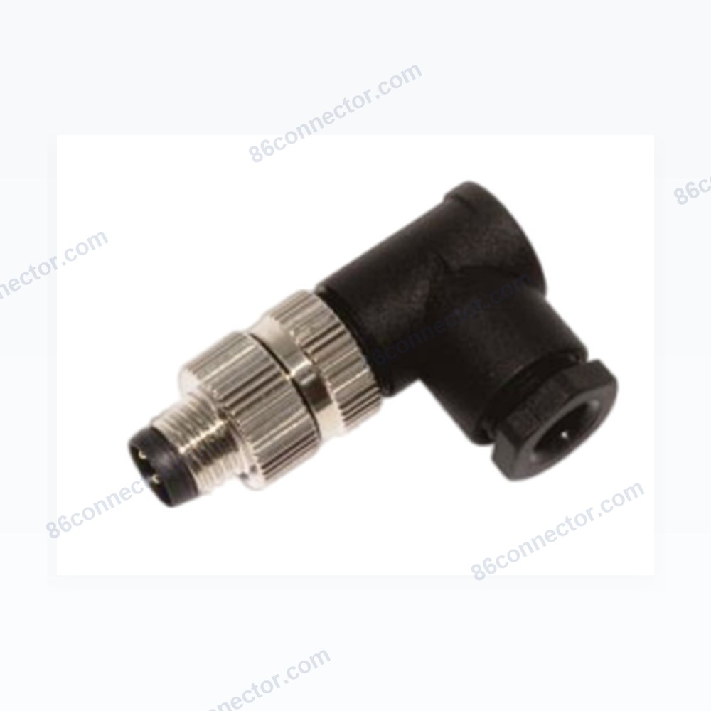 M8-21311 angled right angle cable connector pin welding -3 core 4 core 5 core 6 core 8 core aviation plug socket / IP67