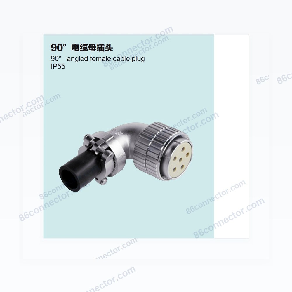P40-D 90° cable female plug IP55