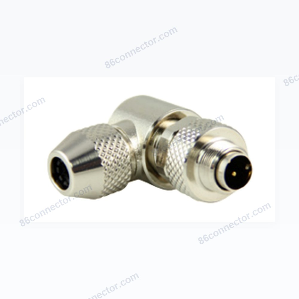 M9-DK 90° angled shield male plug/IP67