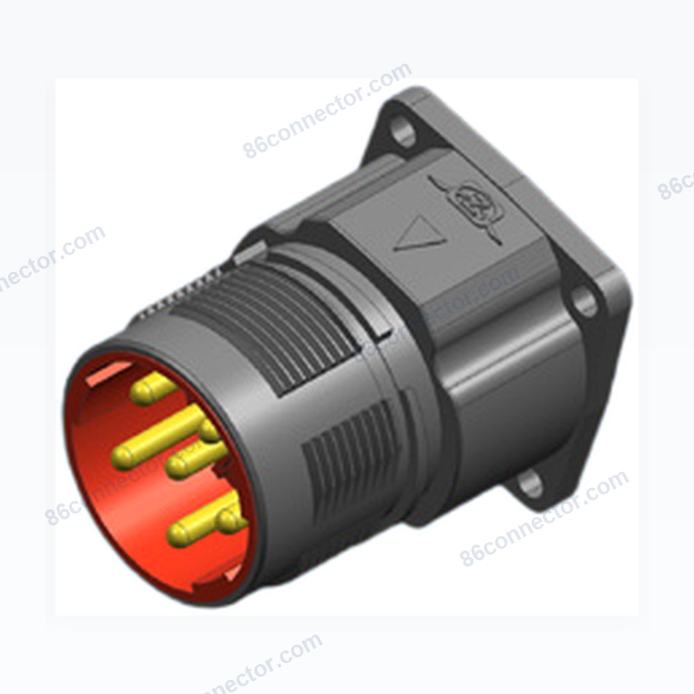 Zinc alloy M23 circular connector — high load square receptacle -6-pin-8-pin