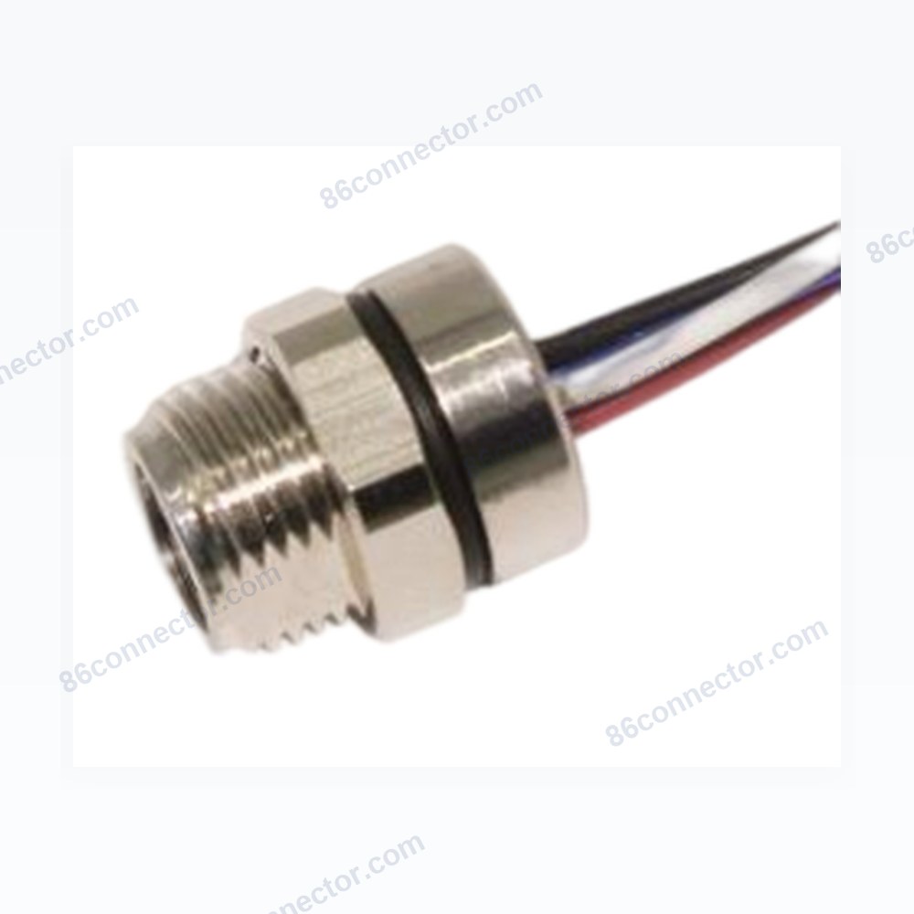 M8-12523 flange seat connector hole with wire-seat front thread M12x1/IP67