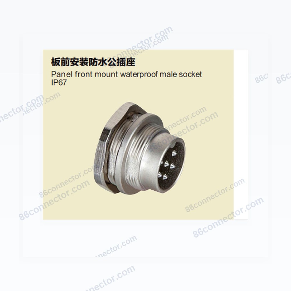 M16-BX1 Panel front mount waterproof male socket/IP67