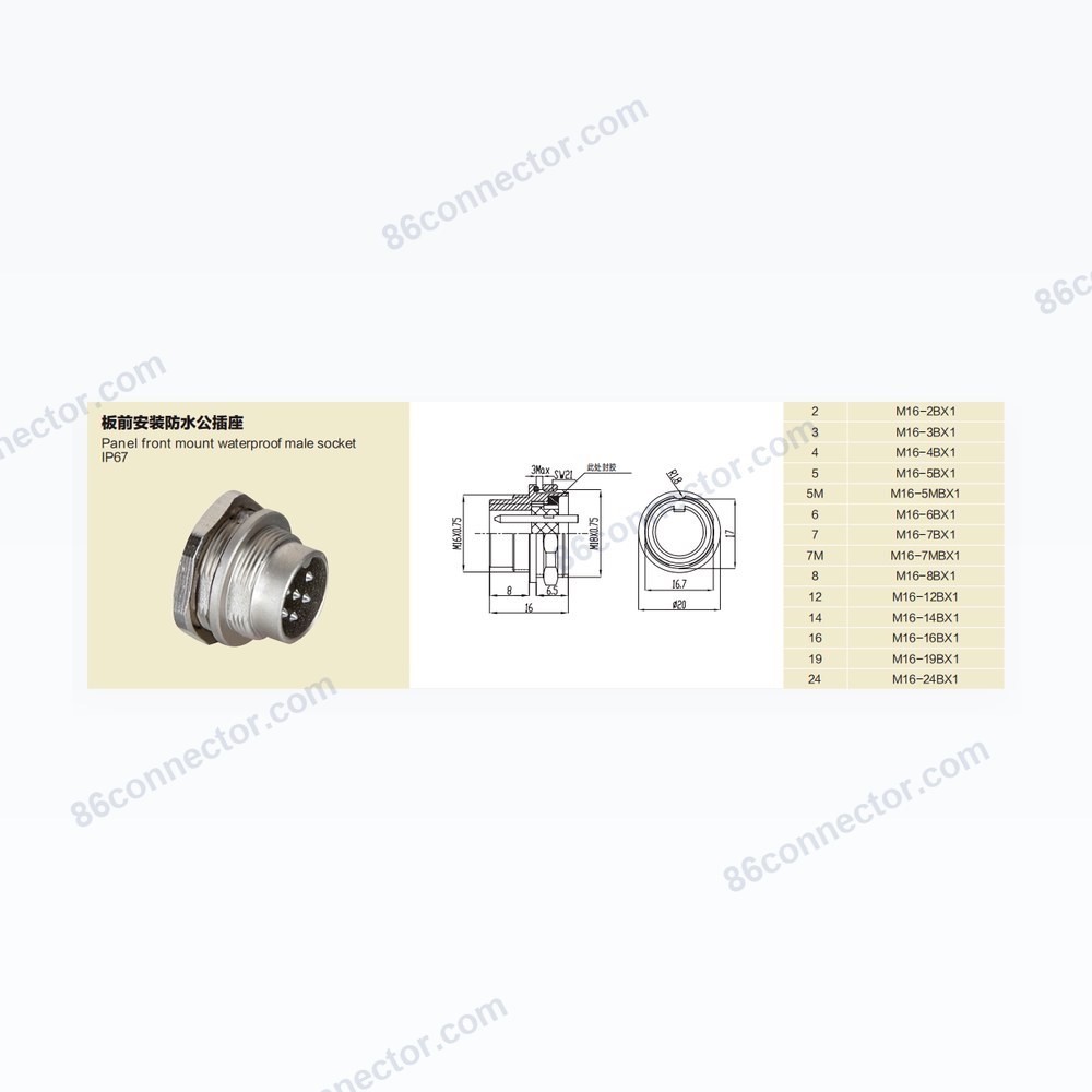 M16-BX1 — Dimensions / specs