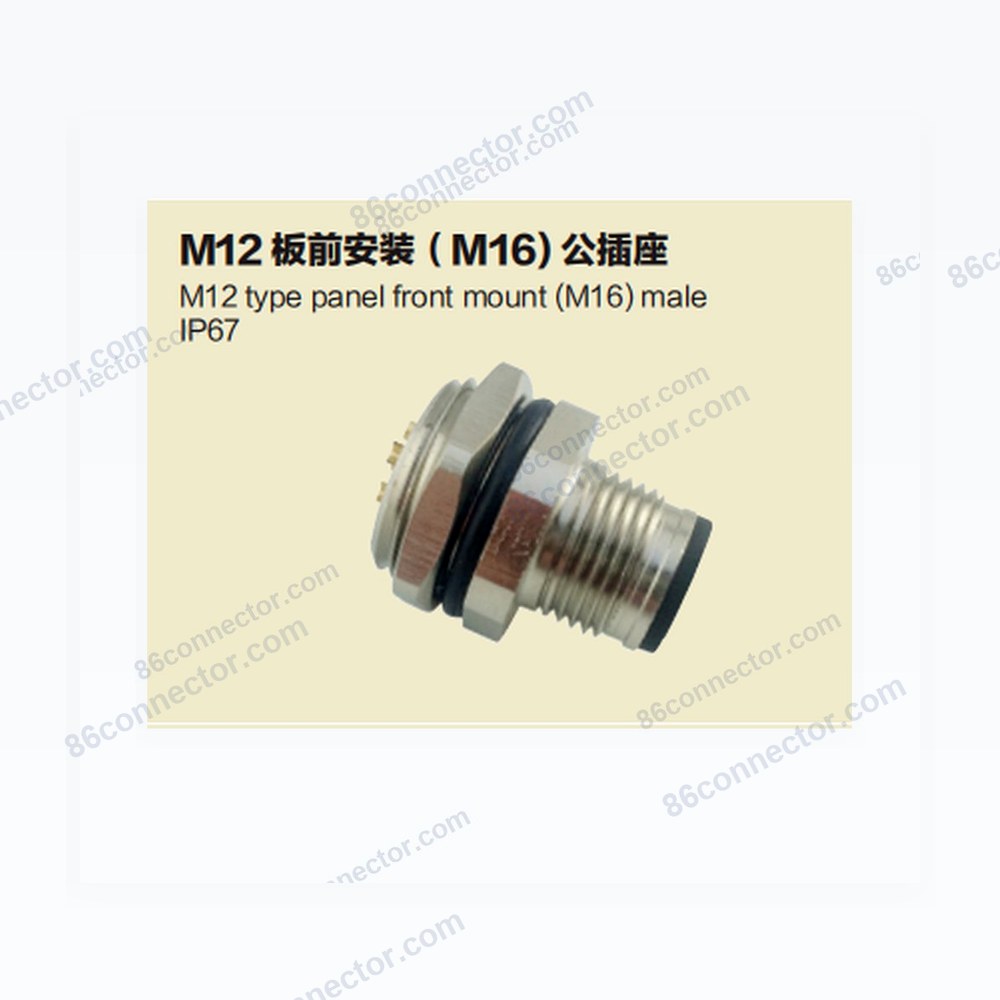 M12-B3 panel front mount (M16) male/IP67