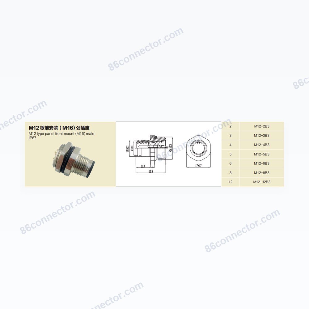 M12-B3 — Dimensions / specs
