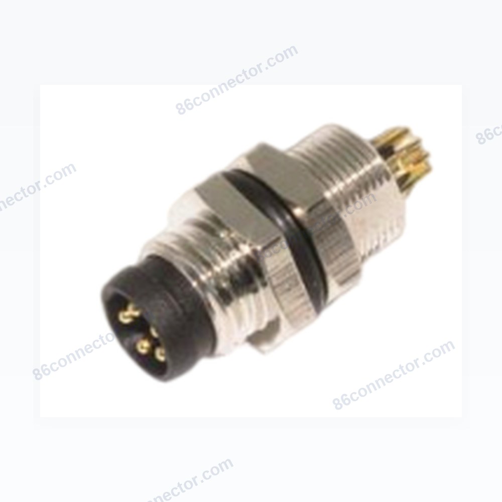 M8-12322 flange seat connector pin solder — seat back thread M8x0.5/IP67