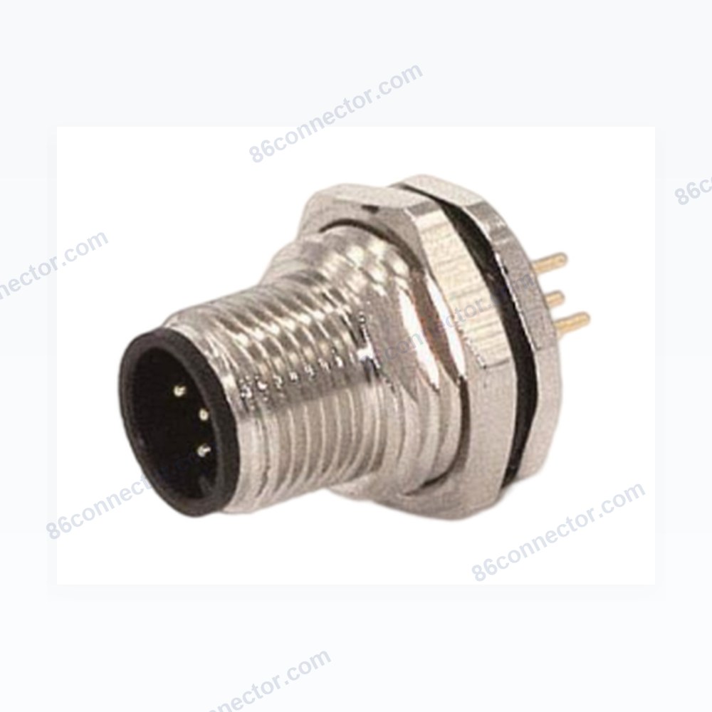 M12-12305 connector flange seat needle front screw-tight immersion welding 3-pole 4-core 5-core 8-core 12-core aviation plug socket