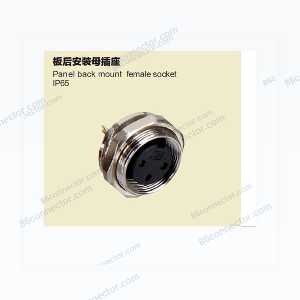 M16F-F2 Panel back mount female socket/IP65