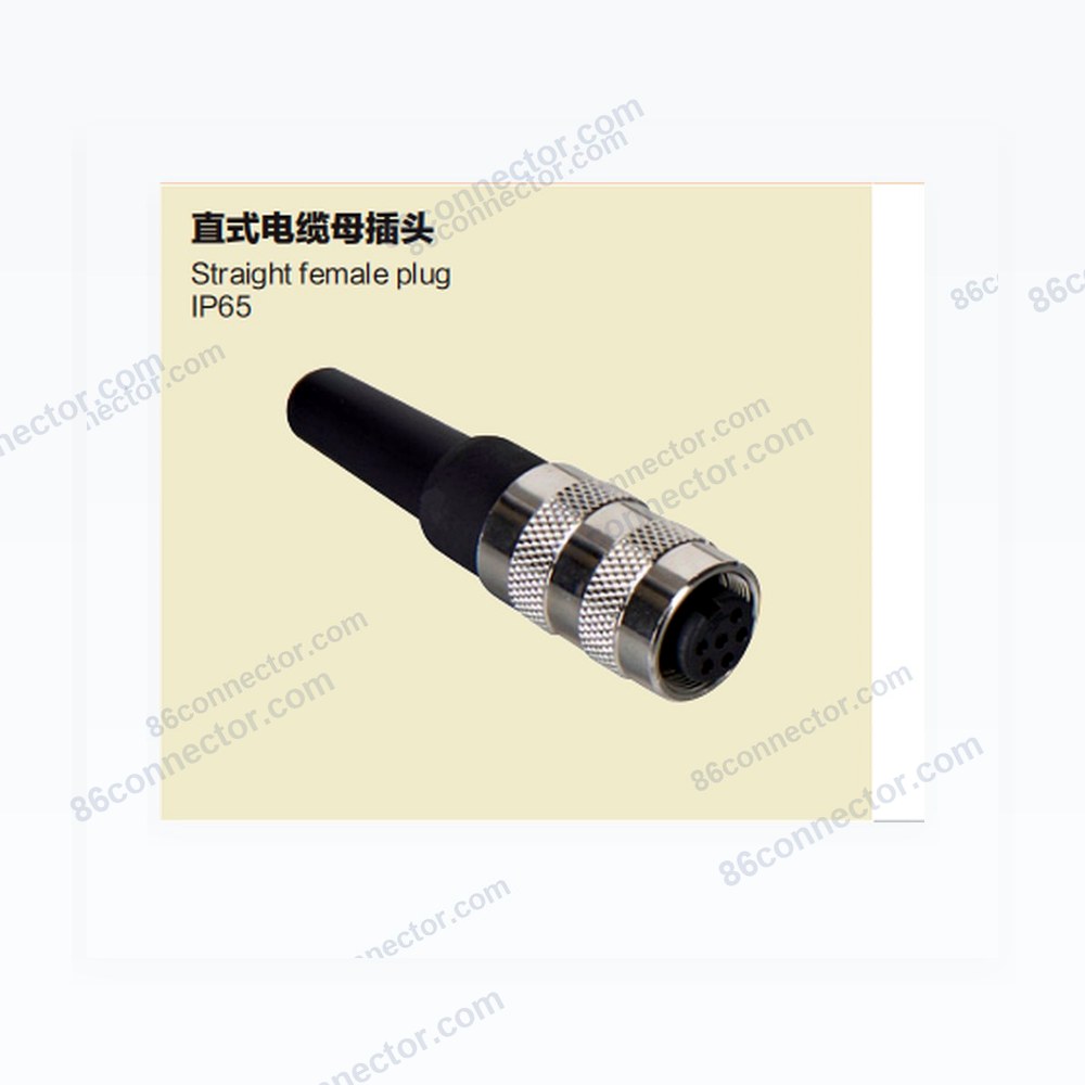 M16-A Straight female plug/IP65