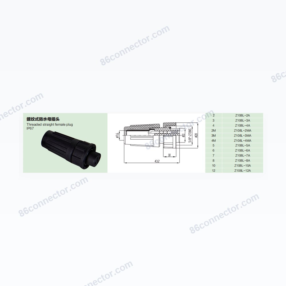 Z108L-A — Dimensions / specs