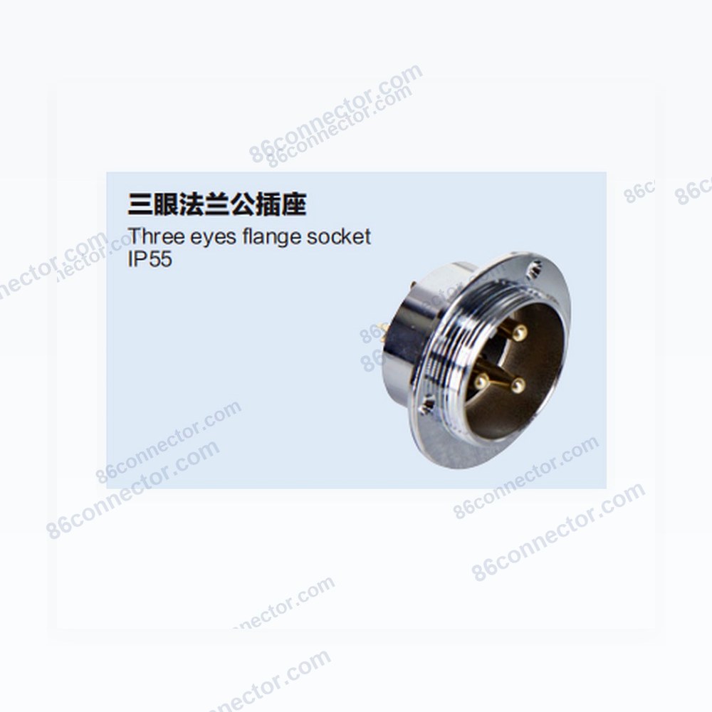25M-E 3-Hole Flange Male Receptacle /IP55