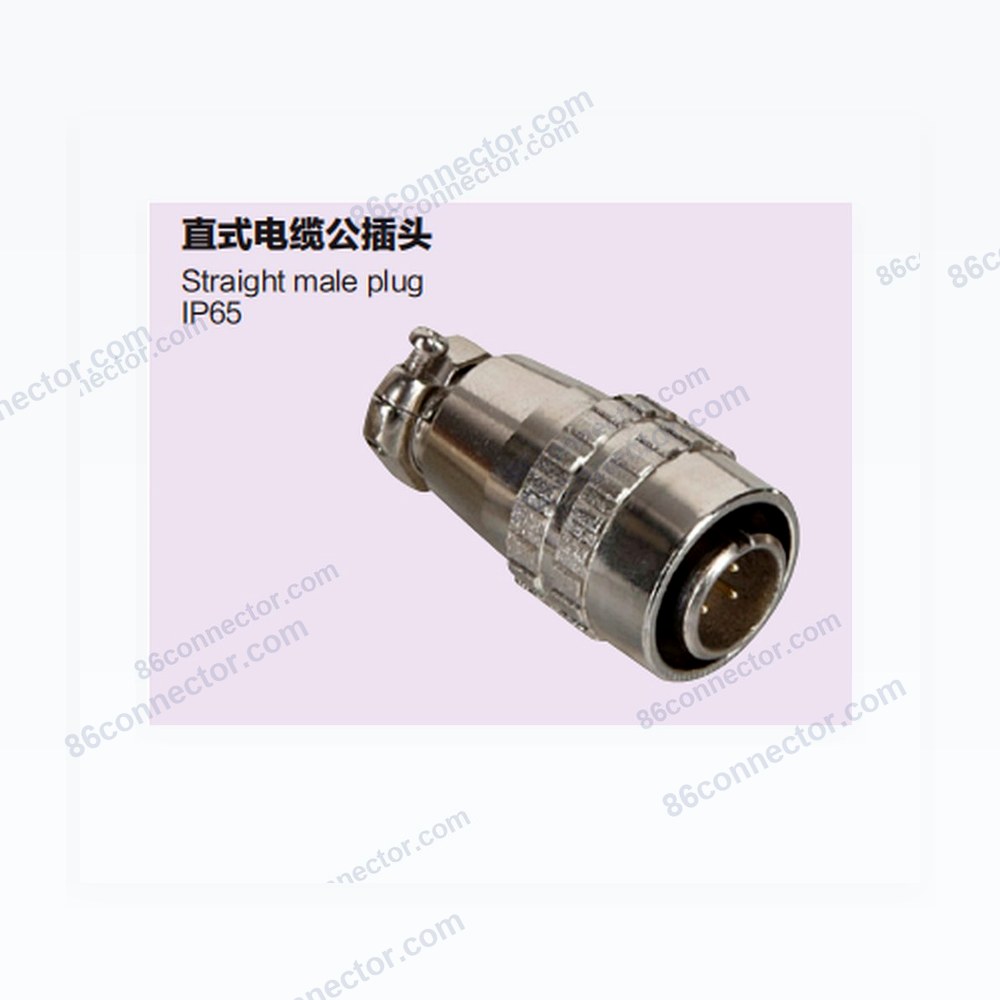 XS12F-A Straight Cable Male Plug/IP65-Push-in quick locking-2 3 4 5 6 7 8pins
