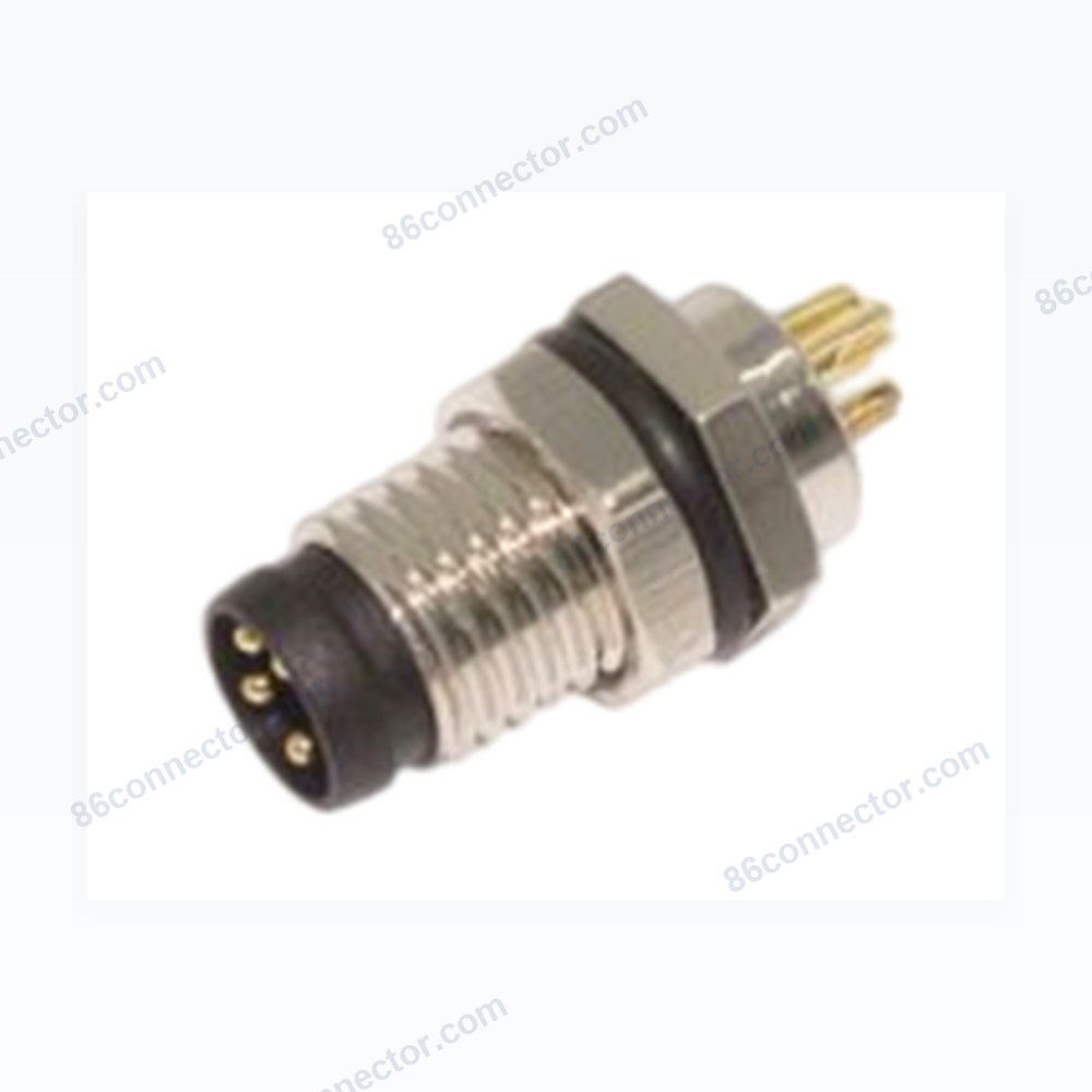 M8-12321 flange holder connector pin bond wire — seat front thread M8x1/IP67
