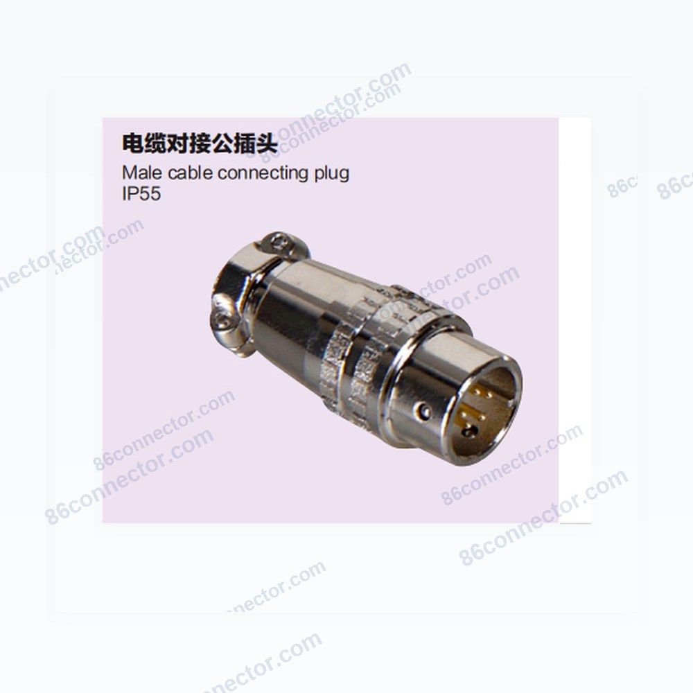 XS12-K Male cable connecting plug/IP65-Push-in quick locking-2 3 4 5 6 7 8pins