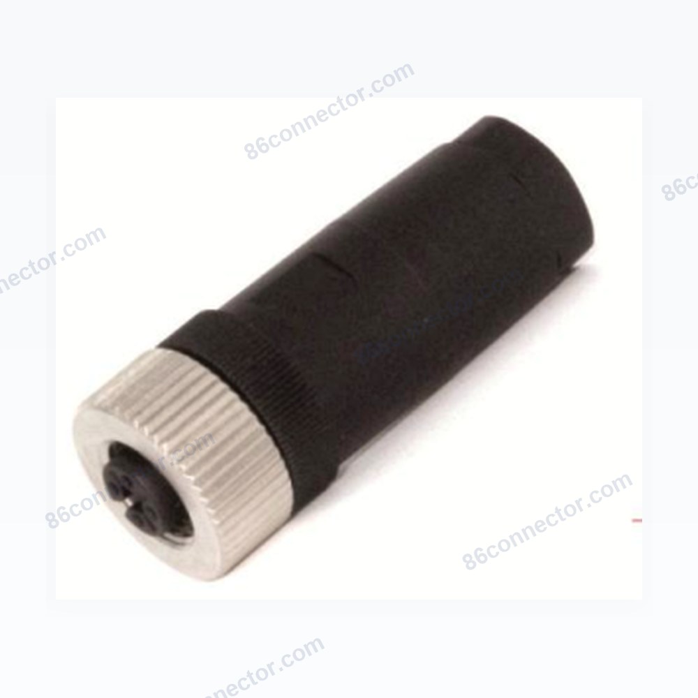 M12-12104 connector socket (female) metal lock 3-pin 4-
