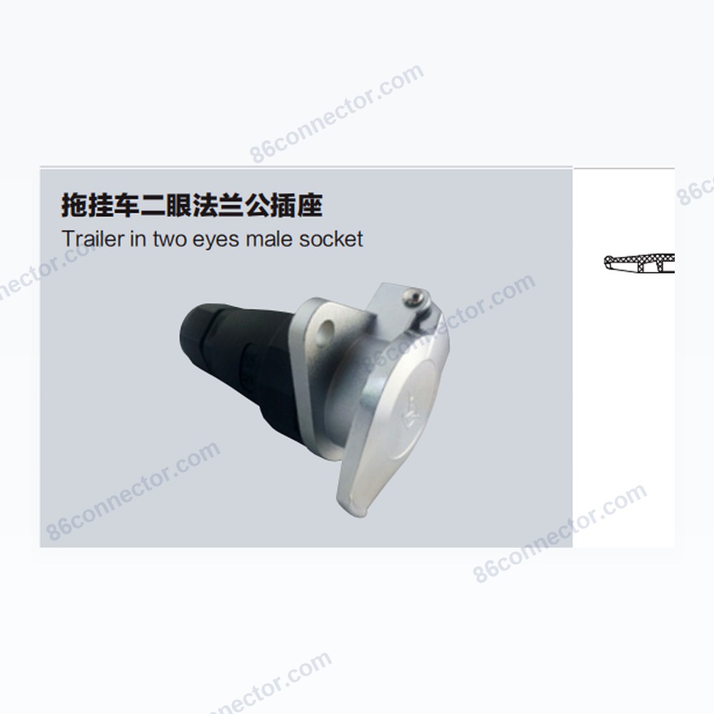 GB24N-B Trailer Two-Eye Flange Male receptacle