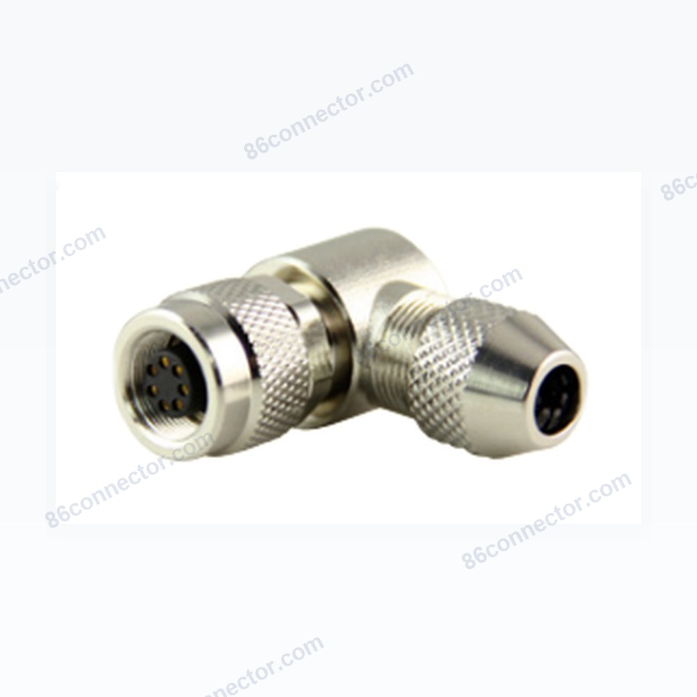 M9-D 90° angled shield female cable plug/IP67
