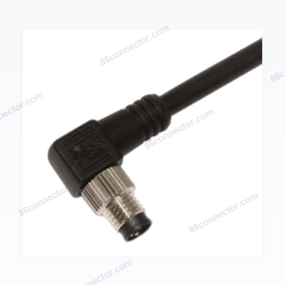 M8-23530 pouring elbow right angle connector pin with cable M8x1/IP67