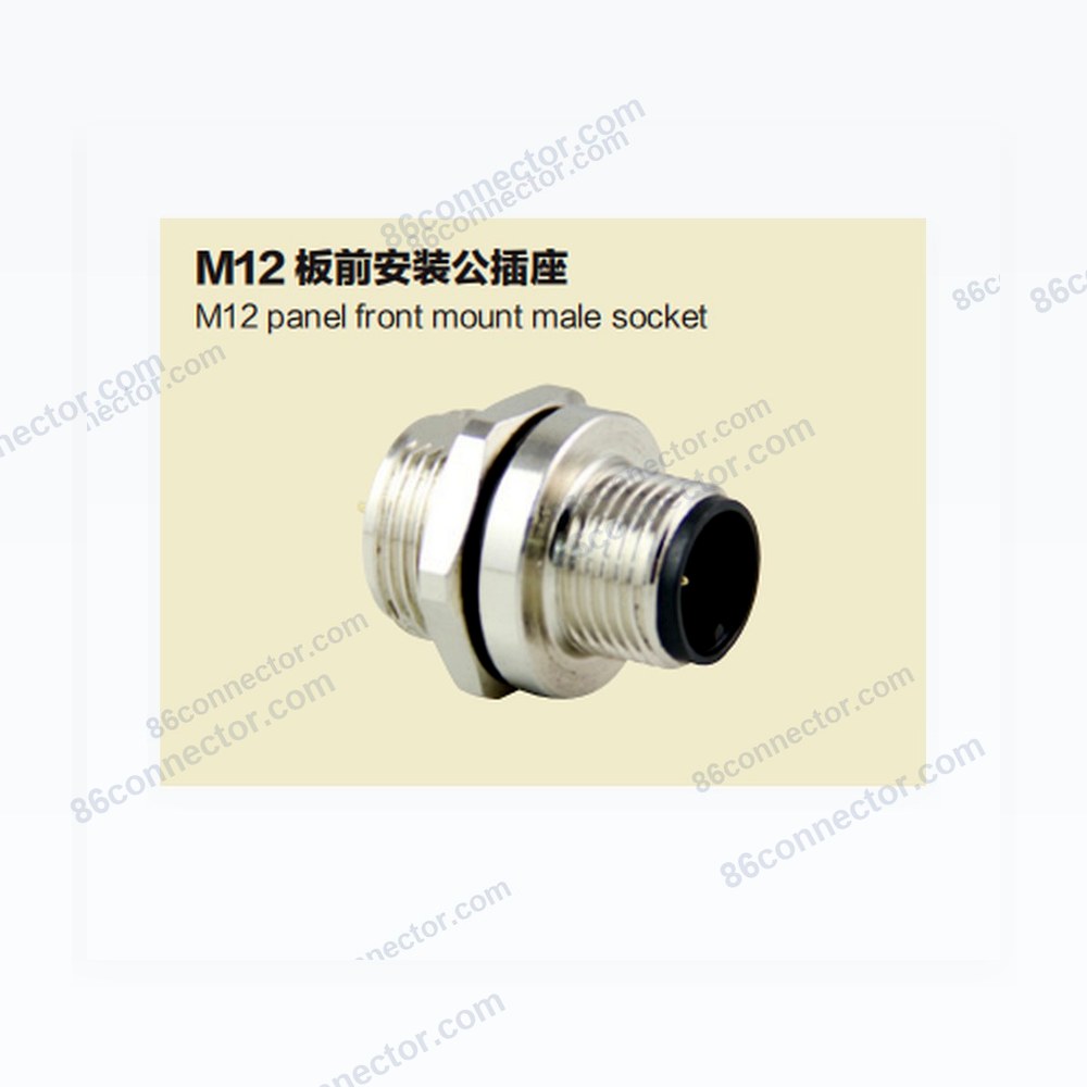 M12MBQ-B panel-front male receptacle