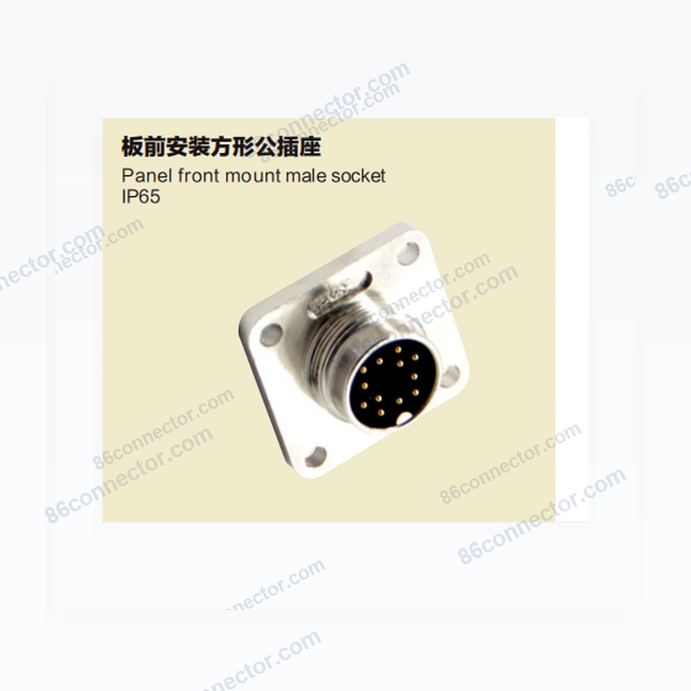 M16-H Panel front mount male socket/IP65