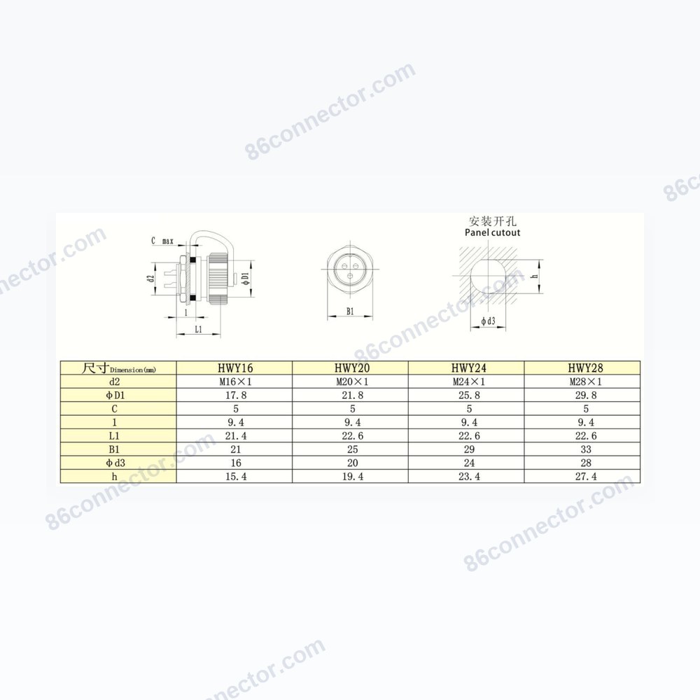HW-YM — Dimensions / specs
