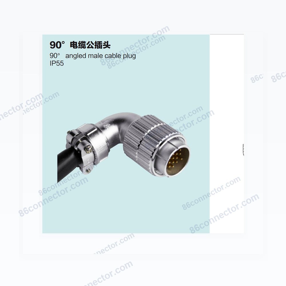 P32F-D 90° cable male plug IP55