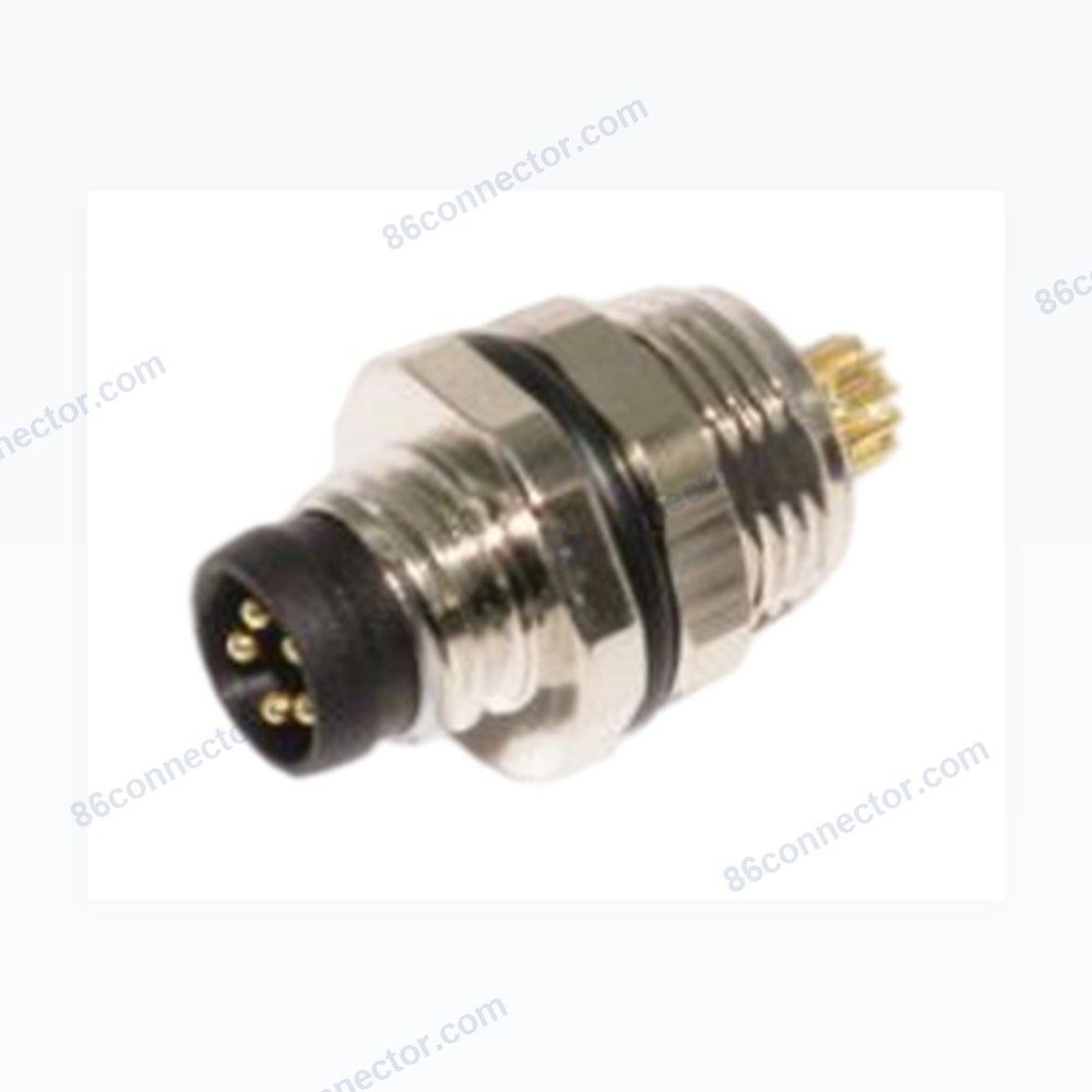 M8-12326 flange seat connector pin solder — seat back thread M8x0.75/IP67