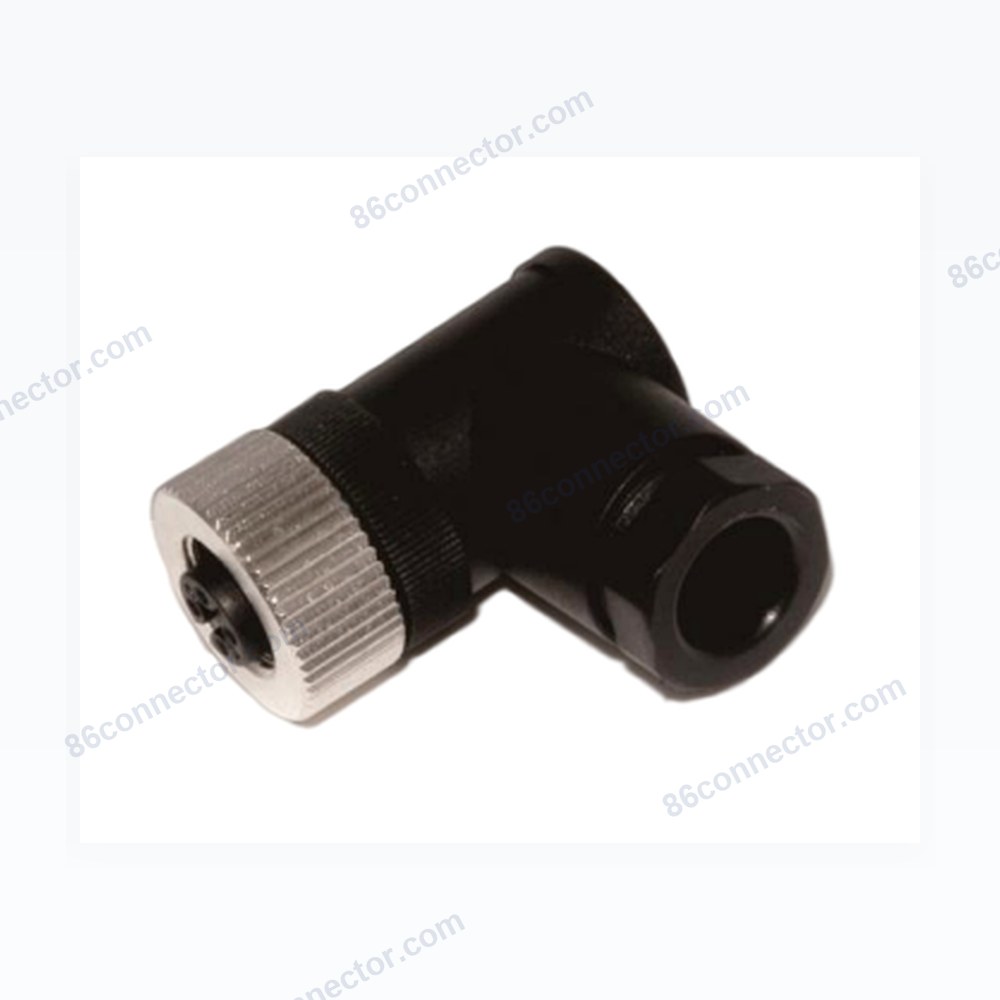 M12-12112 curved connector hole zinc alloy lock 3-pin 4-pin 5-pin 8-pin 12-pin aviation plug socket