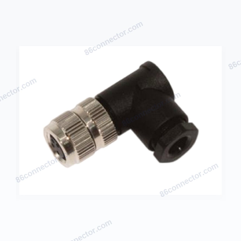 M8-21311 angled right angle cable connector hole welding -3 core 4 core 5 core 6 core 8 core aviation plug socket / IP67