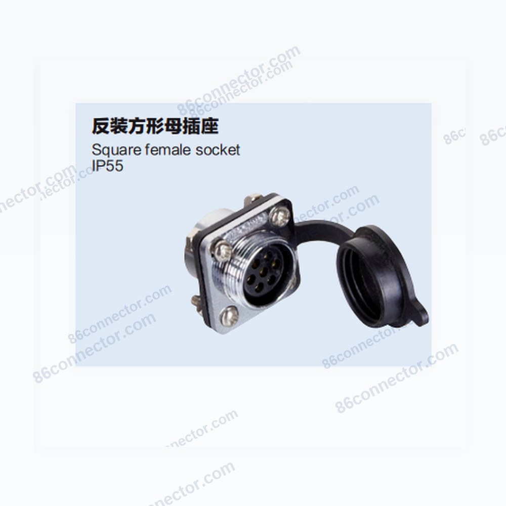 18MF-H reverse-mount Square Female Receptacle /IP55