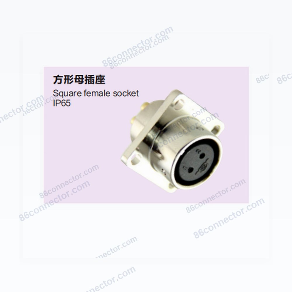 XS16F-H Square female socket/IP65-Push-in quick locking-2 3 4 5 6 7 8 9pins