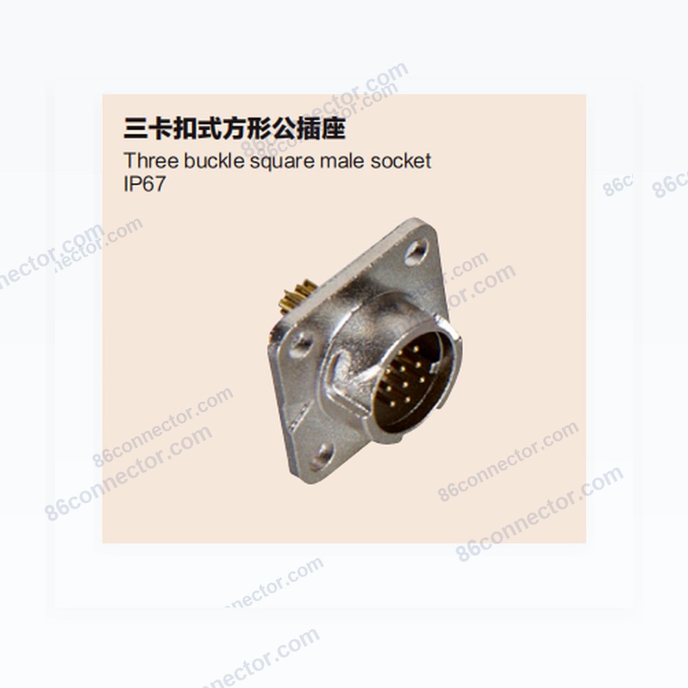 DK183-H three-snap-on square male socket (DDK CM10/JAE JN1V JN2V)