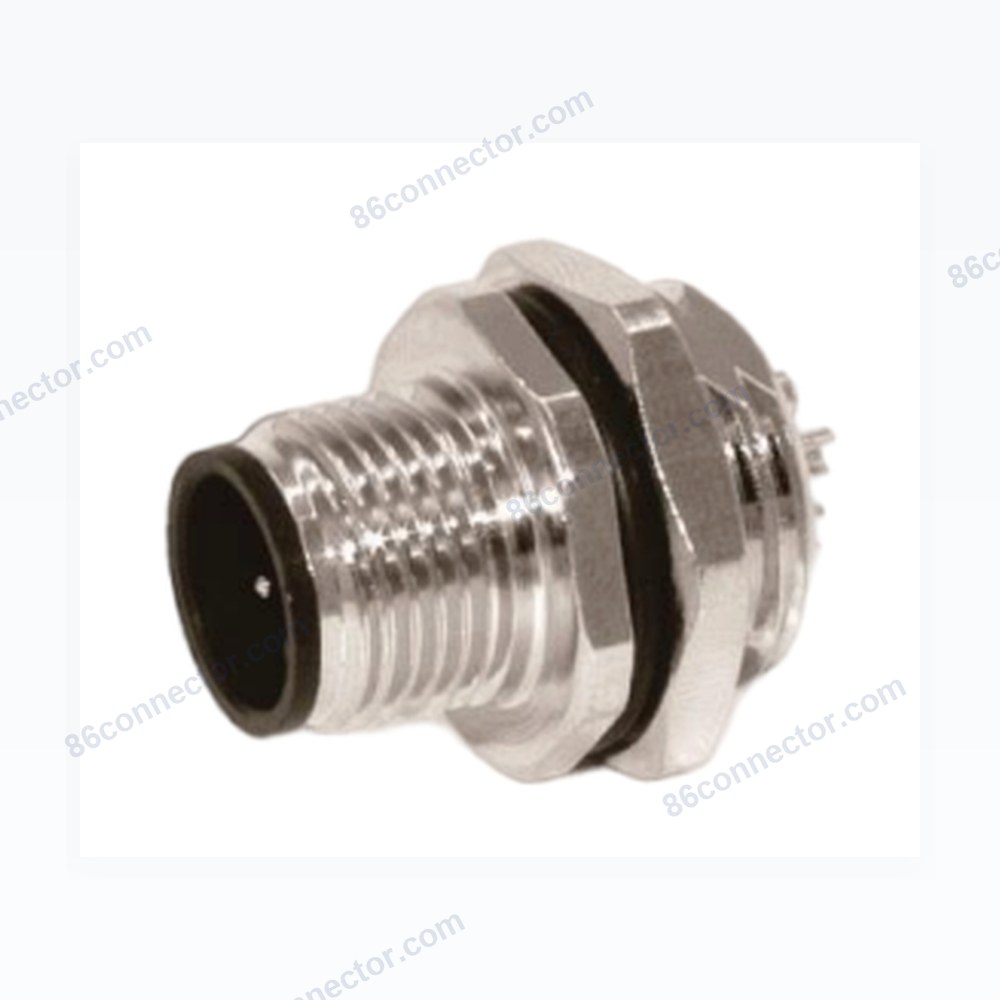 M12-12307 connector flange seat pin type back screw welding 3-pin 4-pin 5-pin 8-pin 12-pin aviation plug socket