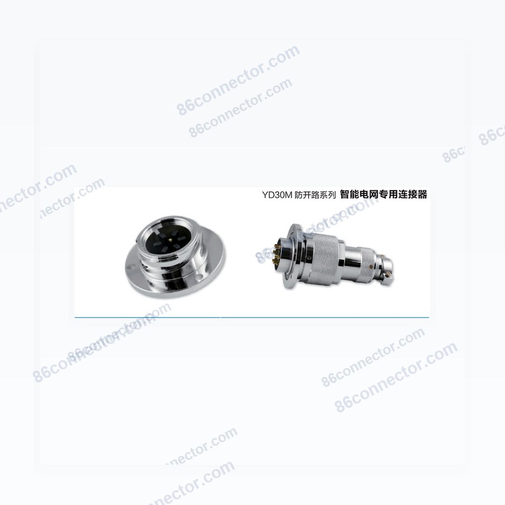YD30M-6E Round-Flanged Receptacle, 6pin, 40A/500V, IP67