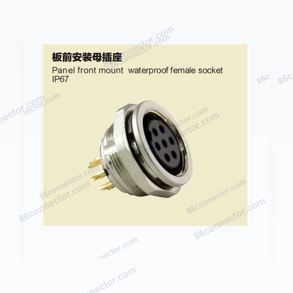 M16F-F1BX Panel front mount waterproof female socket/IP67