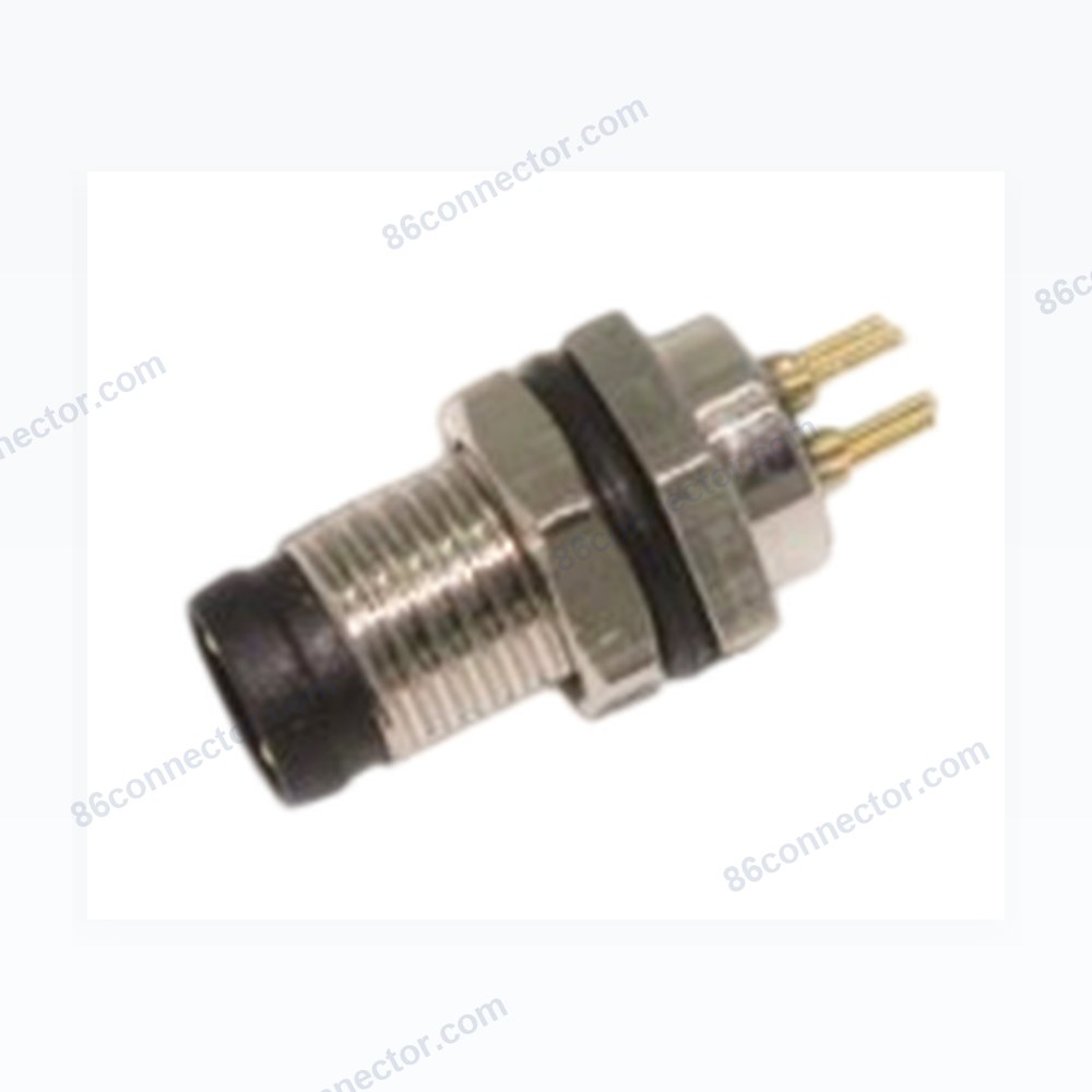 M8-12421 flange seat connector pin dip welding — seat front thread M8x1/IP67