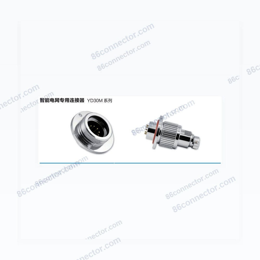 YD30M-10E Round-flanged receptacle, 10 pin, 20A/250V, I