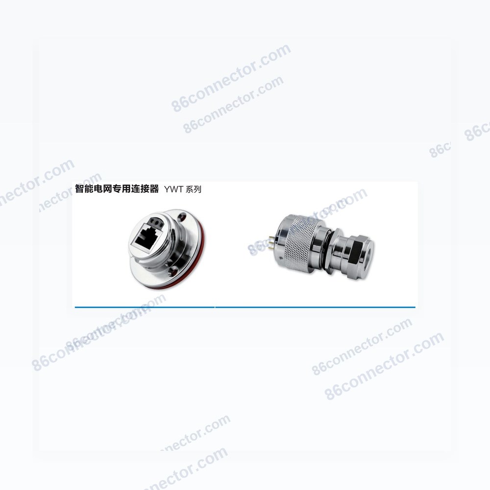 YWT25M-E Round-flanged receptacle, built-in RJ45/RJ11:1